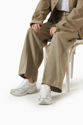 C Logo Sneakers in Mesh & Leather