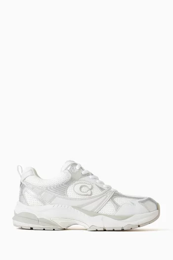 C Logo Sneakers in Mesh & Leather