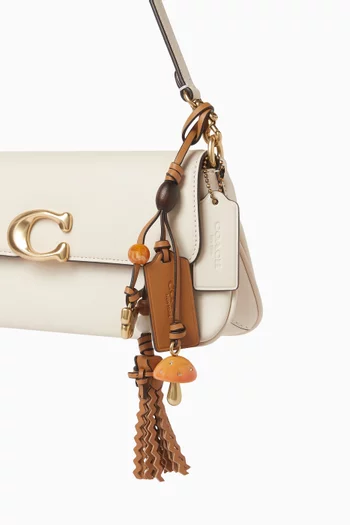 Mushroom Heritage Bag Charm in Leather