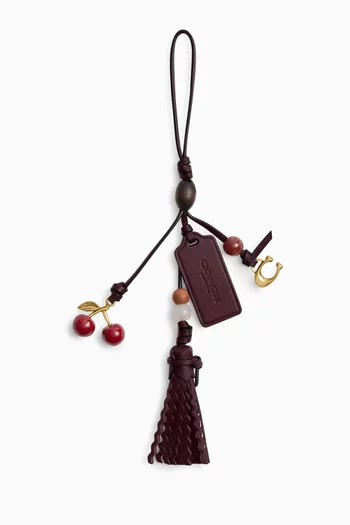 Cherry Heritage Bag Charm in Leather