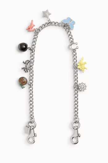Charm Bag Chain in Silver-tone Metal