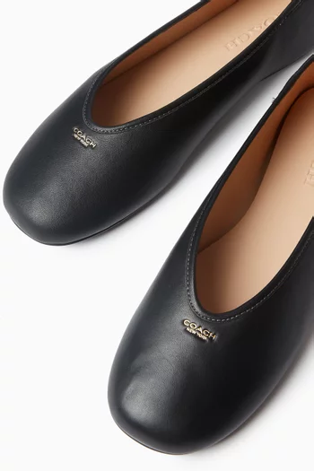 Houston Ballet Flats in Leather