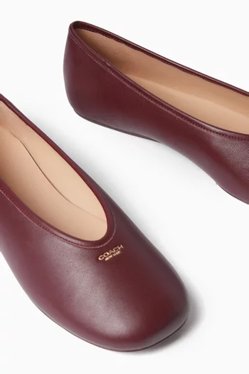 Houston Ballet Flats in Leather
