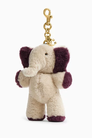Ellie Elephant Plushie Bag Charm in Shearling