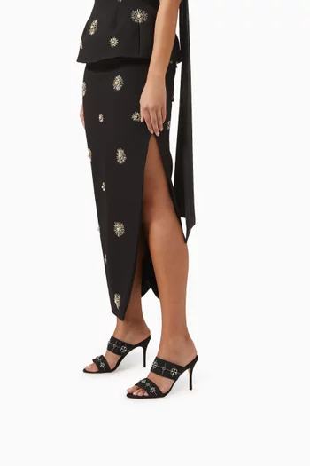 حذاء مفتوح رالوتا بكعب 90 مم كريب صيني