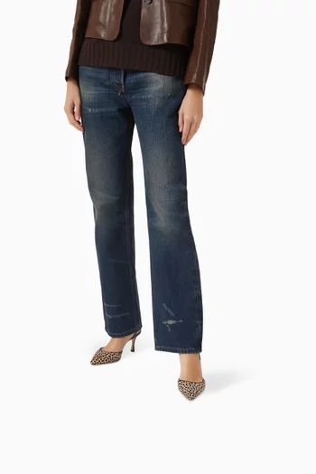 Carolyne Animal Print 70 Slingback Pumps in Calf Hair