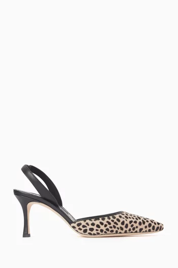 Carolyne Animal Print 70 Slingback Pumps in Calf Hair