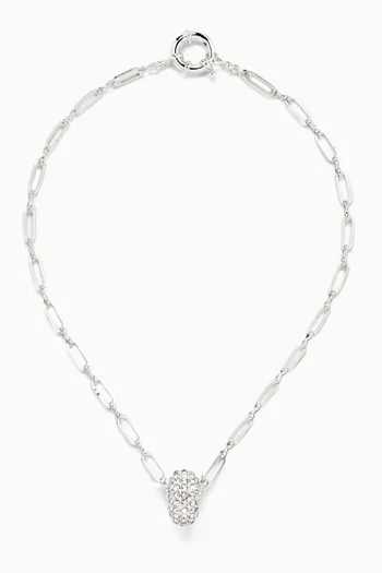 Strass Ball Pendant Necklace in 925 Sterling Silver