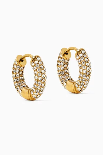 Stone Earrings in 24kt Gold-plated Brass