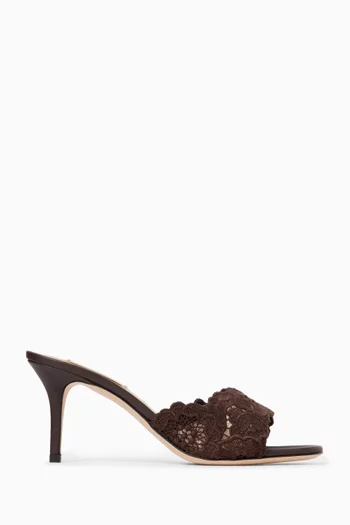 Como 75 Mule Sandals in Lace & Leather
