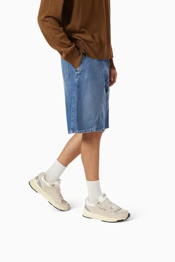 Hyperway Low Sneakers in Suede & Mesh