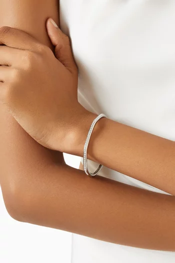 Dextera Bangle in Rhodium-plated Metal