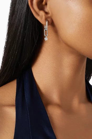 Constella Drop Earrings in Rhodium-plated Metal