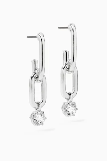 Constella Drop Earrings in Rhodium-plated Metal