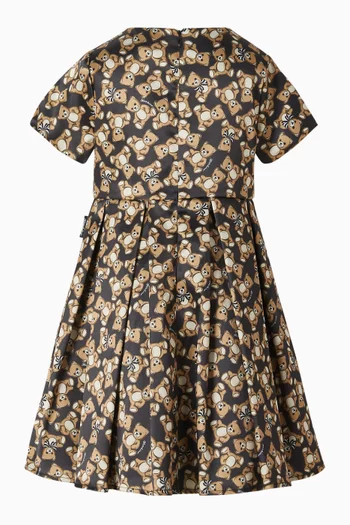Bear Print Flared Dress