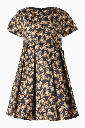 Bear Print Flared Dress