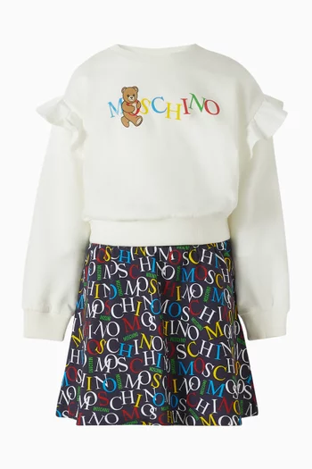 سويت شيرت بكشكش وشعار الماركة قطن