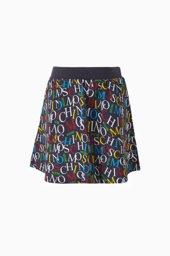 تنورة بنقشة حروف الماركة قطن