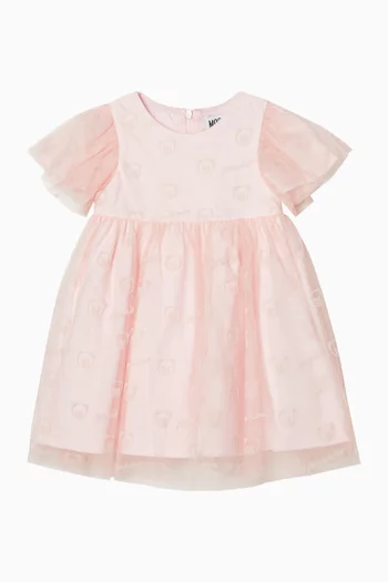 فستان بقصة واسعة مزينة بطبعة بدب