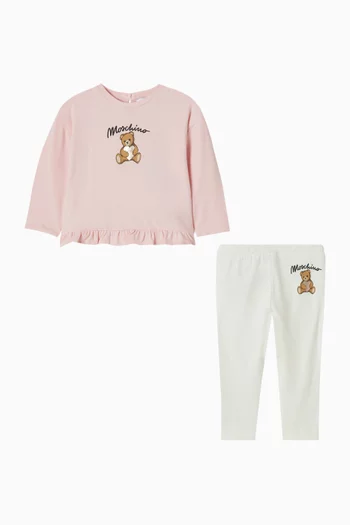 Bear Heart Co-ord Set in Cotton