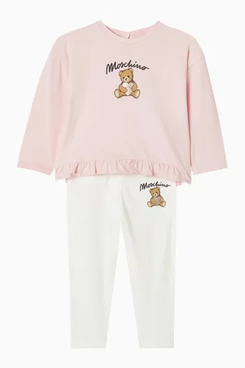 Bear Heart Co-ord Set in Cotton