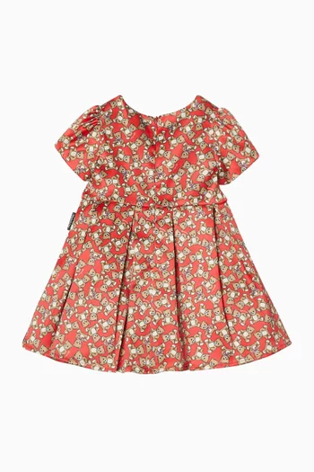 Bear Print Flared Dress