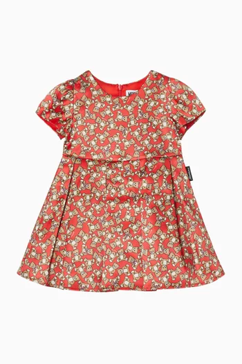 Bear Print Flared Dress