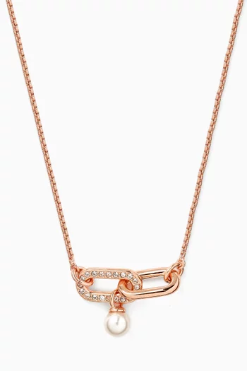 Constella Pearl Pendant Necklace in Rose Gold-plated Metal