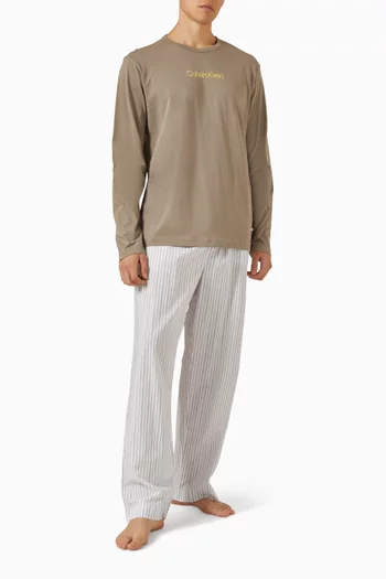 Embroidered Crewneck T-shirt in Cotton