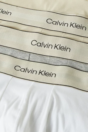 طقم بوكسر بشعار الماركة قطن مطاطي، 3 قطع