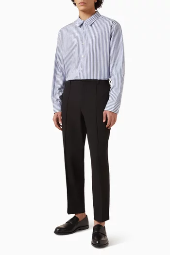 قميص بخطوط مزدوجة قطن