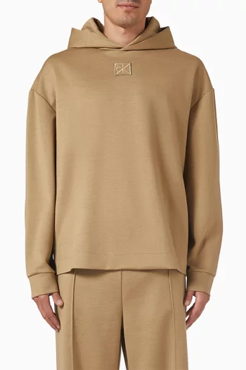 كنزة بغطاء رأس مزيج صوف