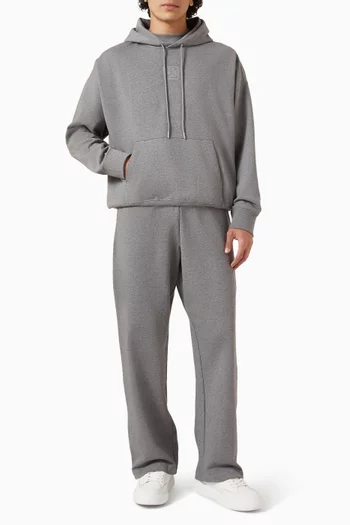 كنزة بغطاء رأس وشعار الماركة قطن تيري 