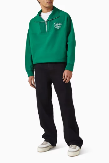 سويت شيرت بسحّاب قصير صوف