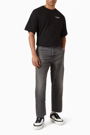 تي شيرت بطبعة شعار الماركة في الخلف قطن جيرسيه