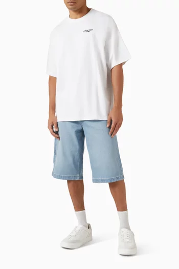 تي شيرت بطبعة شعار الماركة في الخلف قطن جيرسيه