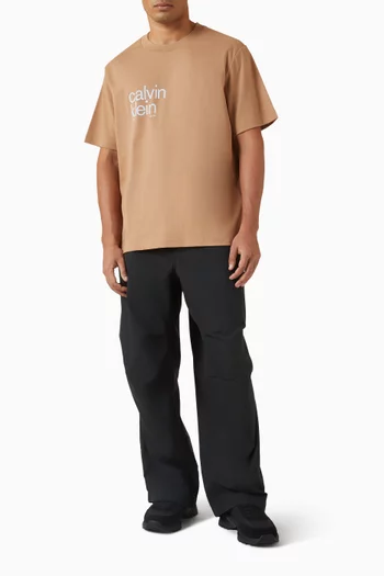 تي شيرت بطبعة قطن جيرسيه