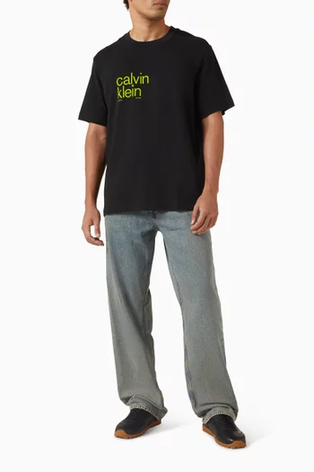 تي شيرت بطبعة قطن جيرسيه