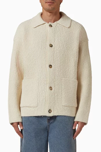 Cardigan in Wool-blend Knit