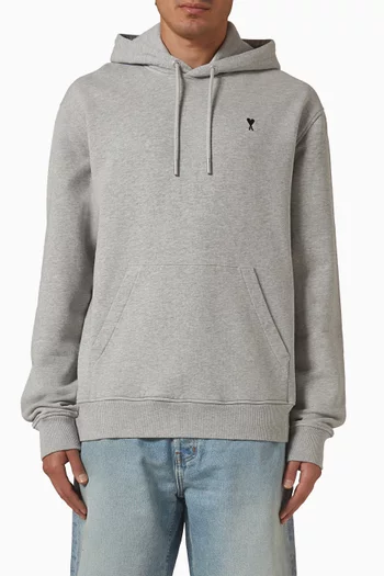 Contrasted Ami De Coeur Hoodie in Cotton Fleece