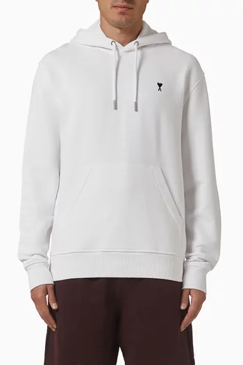 Contrasted Ami De Coeur Hoodie in Cotton Fleece