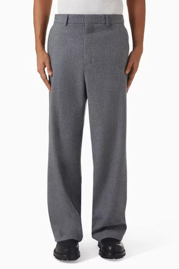 Wide Pants in Wool Flannel