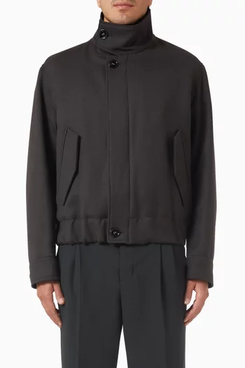 جاكيت بنقشة هارينغتون صوف غابردين