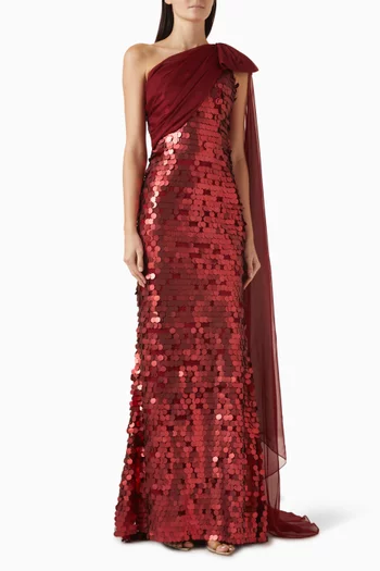 Sequin-embellished Bow Gown