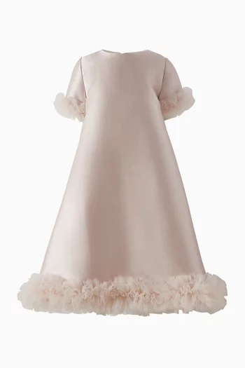 Fur-trim Maxi Dress