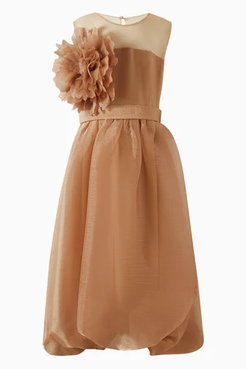Flower Belted Maxi Dress