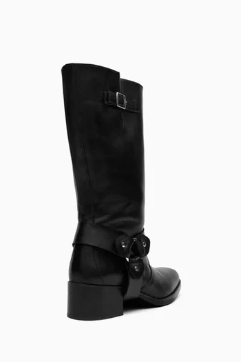 Rocky Knee Boots in Leather