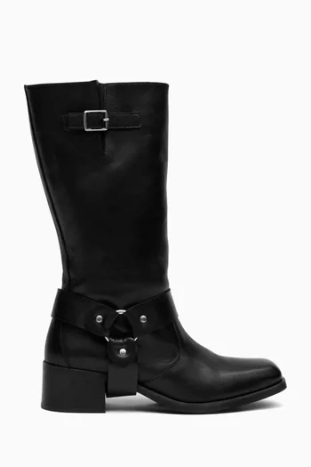Rocky Knee Boots in Leather