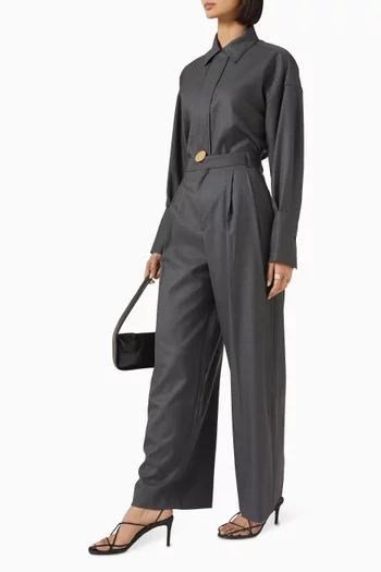 بنطال شيكاغو بقصة مريحة صوف