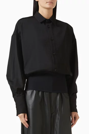 Barbara Elastic-waist Shirt in Wool-blend
